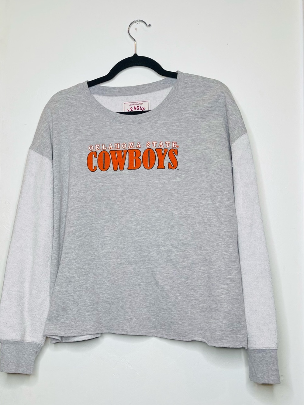 League Oklahoma State Cowboys Gray Reverse Fleece Sweatshirt Size Large